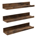 Zestaw 3 półek ściennych SHELFY 38x5x10 cm brązowe