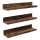 Zestaw 3 półek ściennych SHELFY 38x5x10 cm brązowe