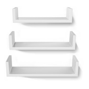 Zestaw 3 półek ściennych SHELFY, biały