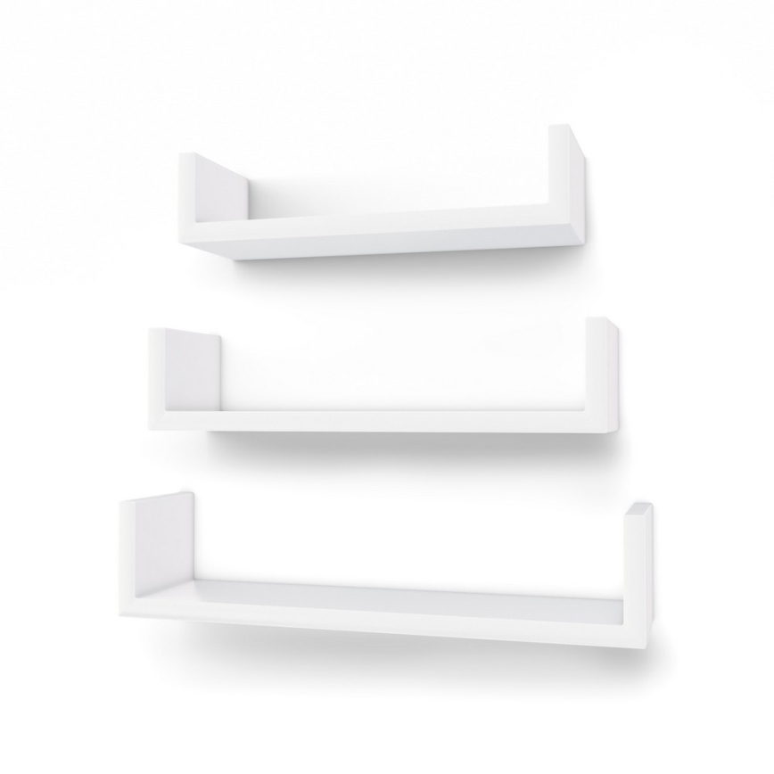 Zestaw 3 półek ściennych SHELFY, biały