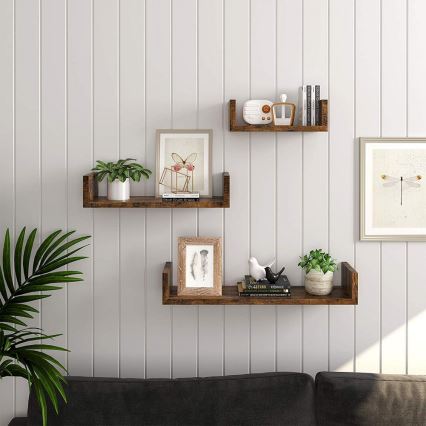 Zestaw 3 półek ściennych SHELFY, kolor brązowy