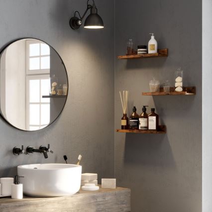 Zestaw 3 półek ściennych SHELFY — brązowe