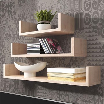 Zestaw 3 półek ściennych TRIO 40/60/80x11x18 cm dąb sonoma
