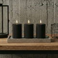 Zestaw 3 szt. świec LED BRILLO LED/2xAA 12,5 cm, czarne, z pilotem