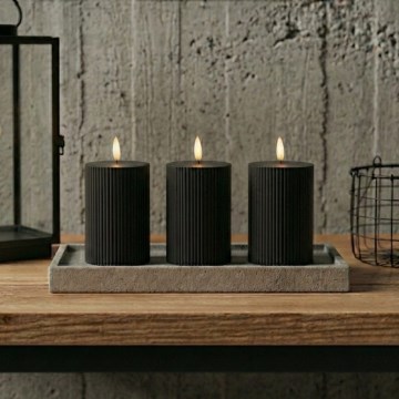 Zestaw 3 szt. świec LED BRILLO LED/2xAA 12,5 cm, czarne, z pilotem