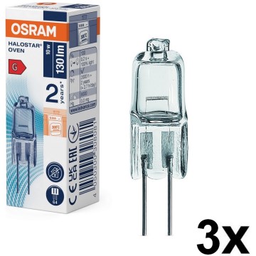 Zestaw 3 żarówek do piekarnika HALOSTAR G4/10W/12V 2700K - Osram