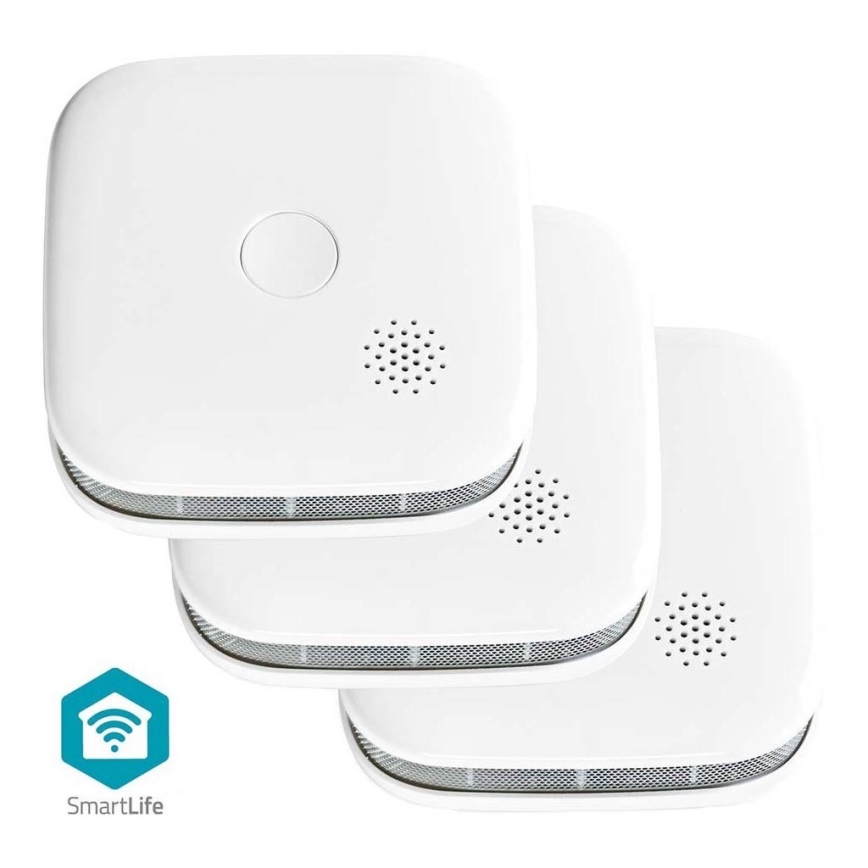 ZESTAW 3x Czujnik dymu SmartLife 3V/1xCR123A Wi-Fi Tuya