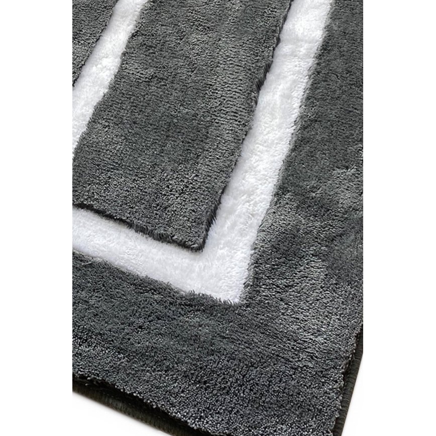 ZESTAW 3x Dywanik łazienkowy 60/60/100 cm antracyt