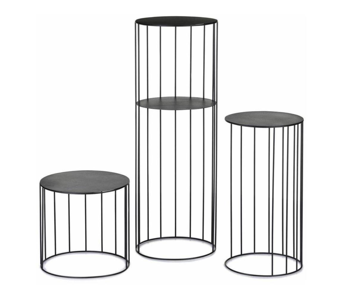 ZESTAW 3x Kwietnik LOFT czarny