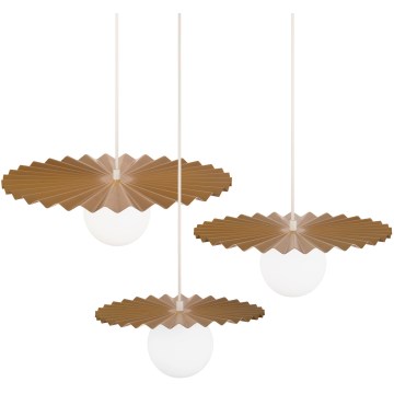 ZESTAW 3x lampa wisząca na lince SUNPLISS 1xG9/10W/230V złota/kremowa