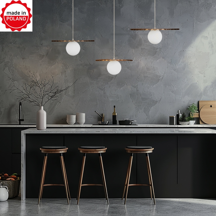 ZESTAW 3x lampa wisząca na lince SUNPLISS 1xG9/10W/230V złota/kremowa