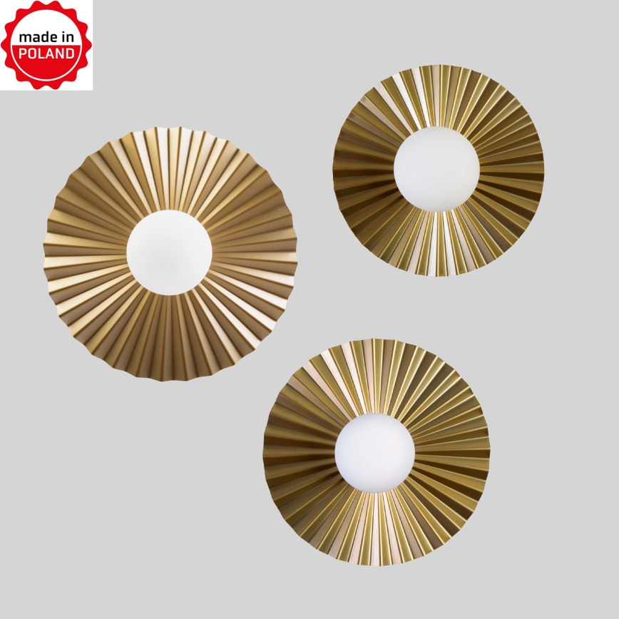 ZESTAW 3x lampa wisząca na lince SUNPLISS 1xG9/10W/230V złota/kremowa