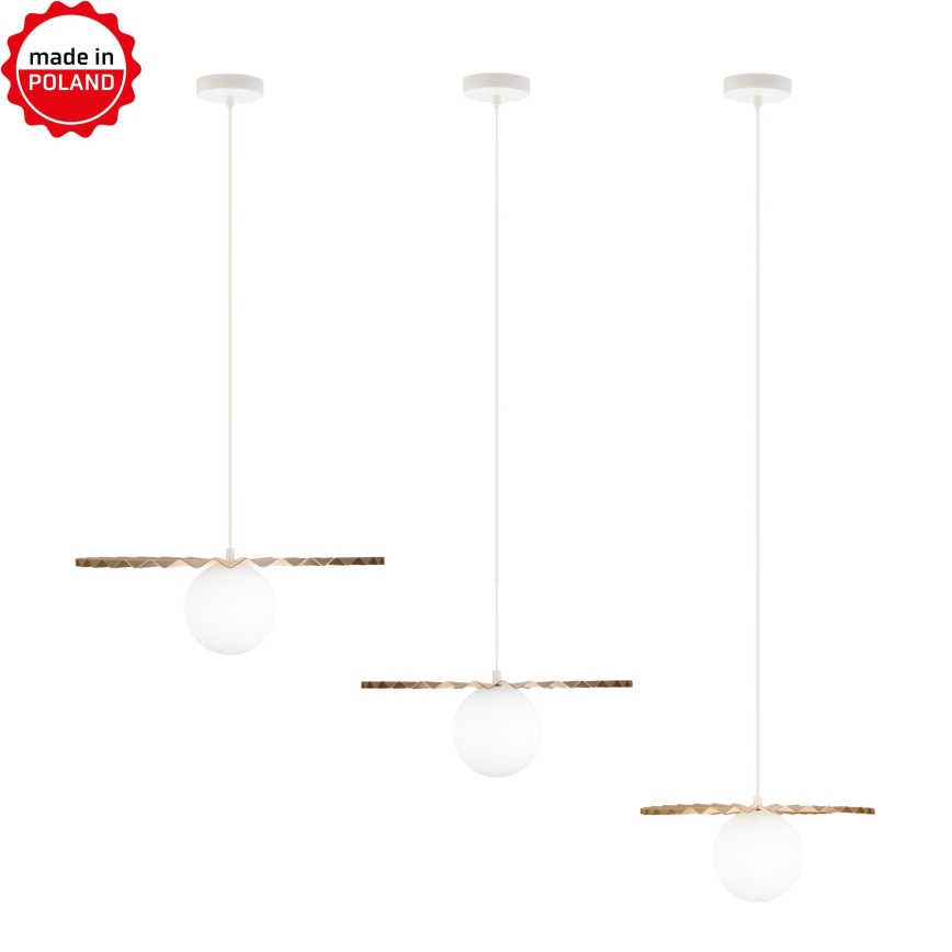 ZESTAW 3x lampa wisząca na lince SUNPLISS 1xG9/10W/230V złota/kremowa