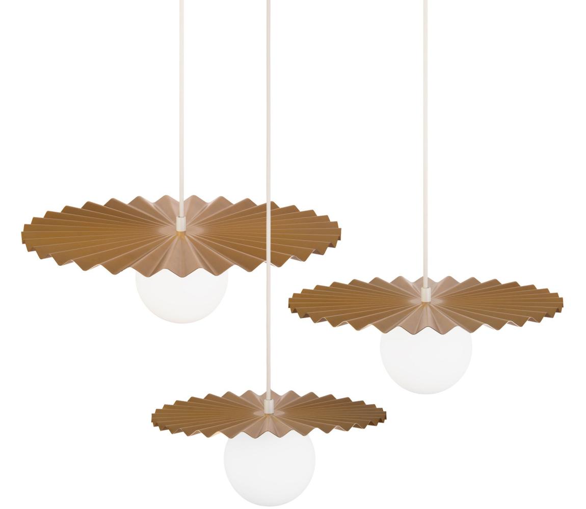 ZESTAW 3x lampa wisząca na lince SUNPLISS 1xG9/10W/230V złota/kremowa