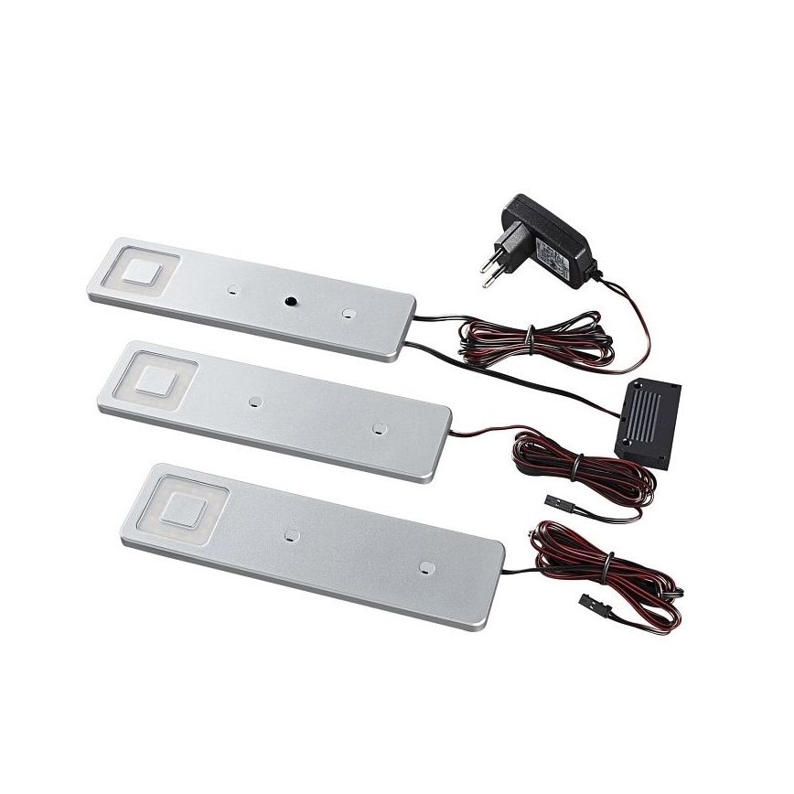 ZESTAW 3x LED Kuchenne oświetlenie podszafkowe CORTINA LED/2,4W/230V+ pilot