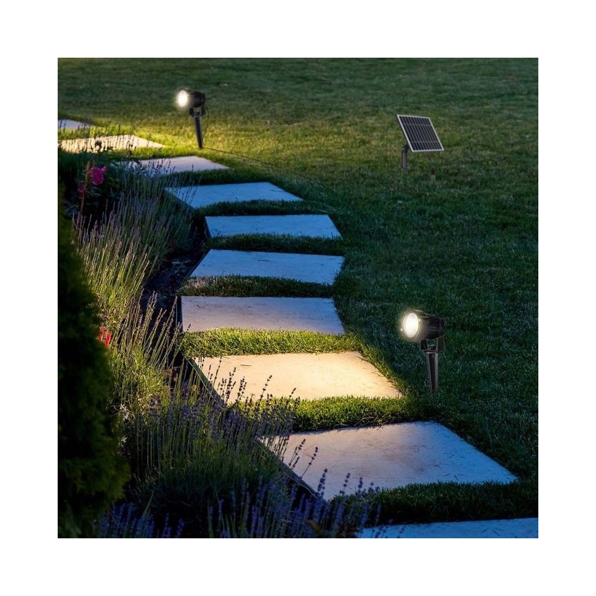 ZESTAW 3x LED Zewnętrzna lampa solarna 3xLED/1,2W/3,7V IP65 3000K 4000 mAh