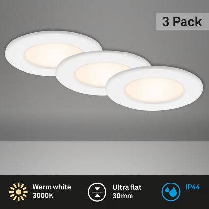 ZESTAW 3x LED łazienkowa oprawa wpuszczana LED/6W/230V 3000K IP44 biała
