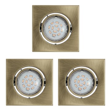 ZESTAW 3x LED oczko halogenowe 3xGU10/5W/230V IGOA brąz