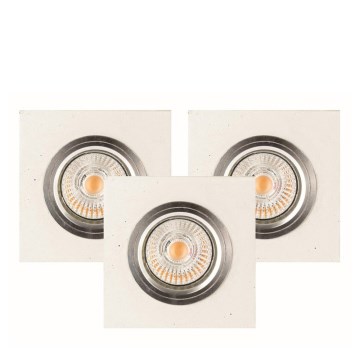 ZESTAW 3x LED Oprawa wpuszczana VITAR 1xGU10/5W/230V beton - certyfikat FSC