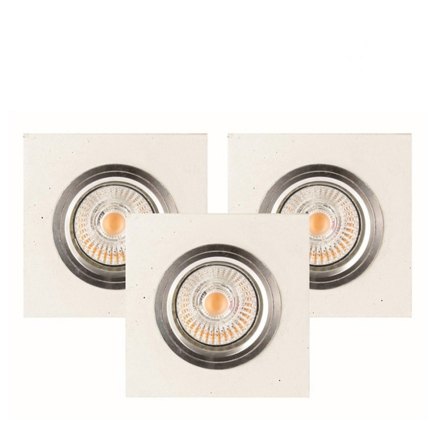 ZESTAW 3x LED Oprawa wpuszczana VITAR 1xGU10/5W/230V beton - certyfikat FSC