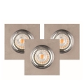 ZESTAW 3x LED Oprawa wpuszczana VITAR 1xGU10/5W/230V CRI 90 beton – certyfikat FSC