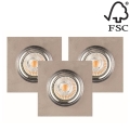 ZESTAW 3x LED Oprawa wpuszczana VITAR 3xGU10/5W/230V beton - certyfikat FSC