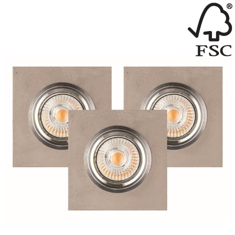 ZESTAW 3x LED Oświetlenie podwieszane VITAR 1xGU10/5W/230V beton - certyfikat FSC