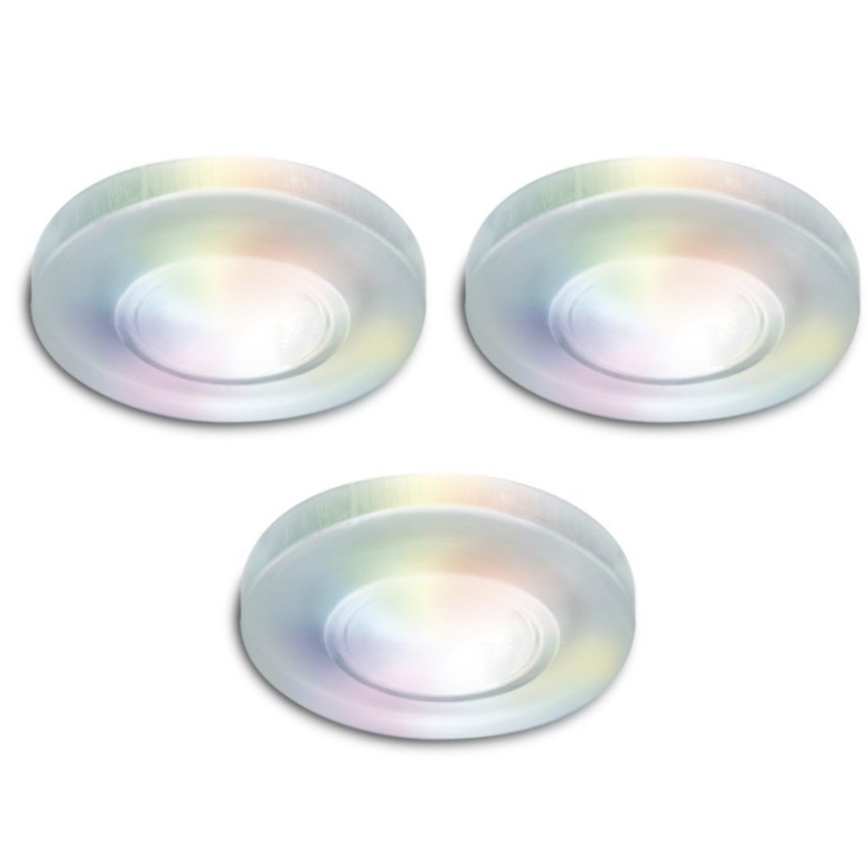 ZESTAW 3x LED RGB Ściemnialna wpuszczana oprawa łazienkowa ARGON LED/7,3W/230V IP44 + pilot zdalnego sterowania