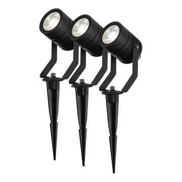 ZESTAW 3x LED RGBW ściemnialna lampa zewnętrzna SmartLife LED/3W/230V IP65 Wi-Fi Tuya czarna