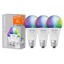 ZESTAW 3x LED RGBW Żarówka ściemnialna SMART+ E27/9W/230V 2700K-6500K Wi-Fi - Ledvance