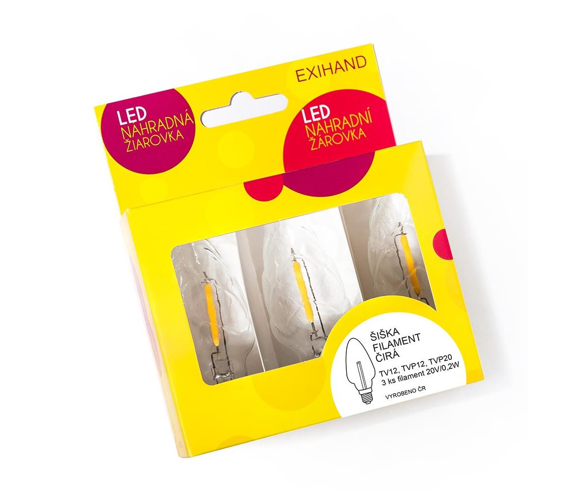 ZESTAW 3x LED Zapasowa żarówka CONE E10/20V/0,1A przezroczysty