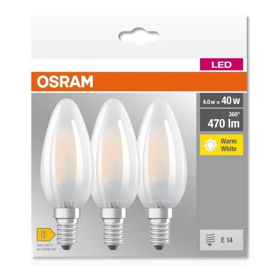 ZESTAW 3x LED Żarówka B40 E14/4W/230V 2700K - Osram