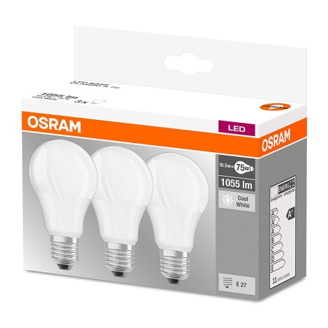 ZESTAW 3x LED Żarówka E27/10,5W/230V - Osram
