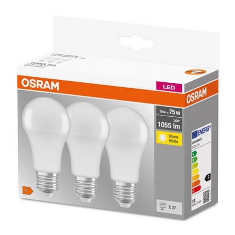 ZESTAW 3x LED Żarówka E27/11W/230V 2700K - Osram