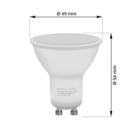 ZESTAW 3x LED Żarówka ECOLINE GU10/6W/230V 4000K - Brilagi