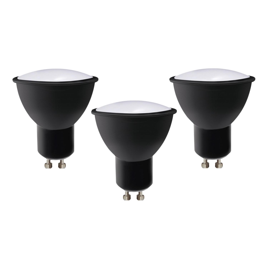 ZESTAW 3x LED Żarówka ECOLINE GU10/6W/230V 4000K czarny - Brilagi