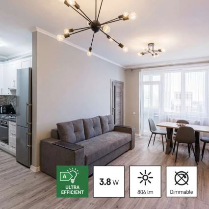 ZESTAW 3x LED Żarówka FILAMENT A60 E27/3,8W/230V 2700K Klasa energetyczna A