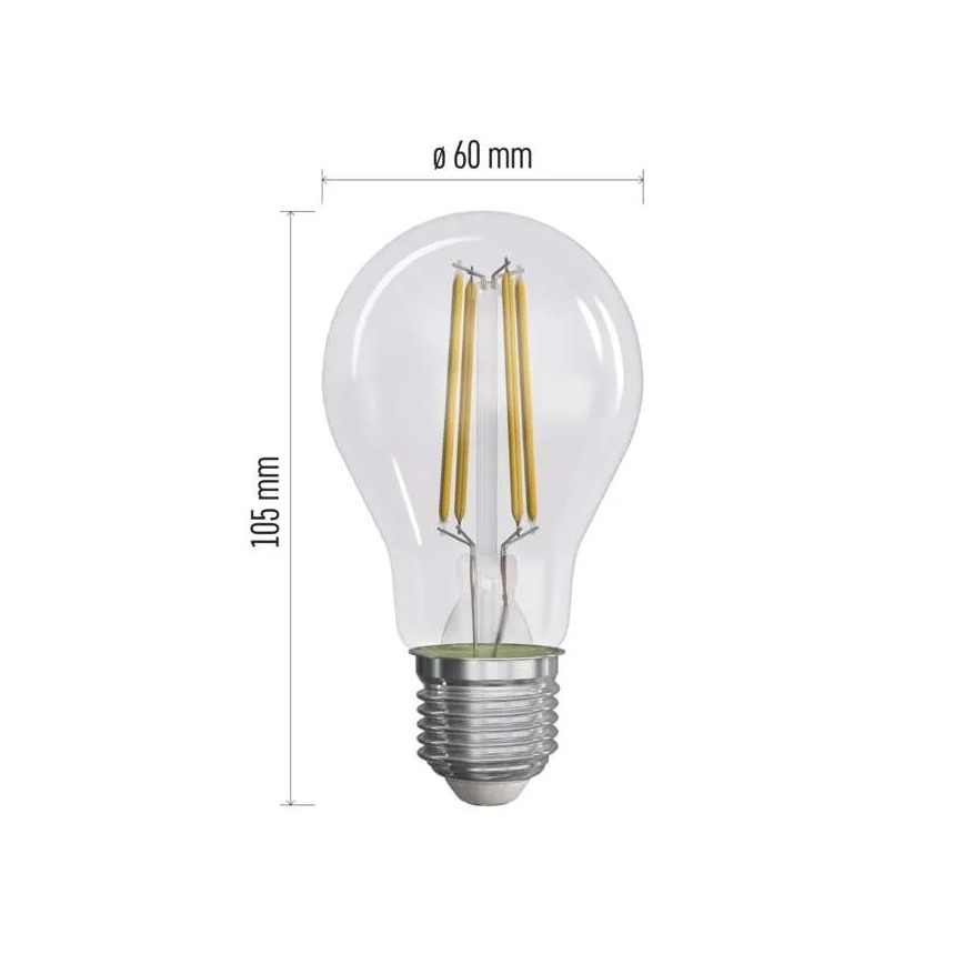ZESTAW 3x LED Żarówka FILAMENT A60 E27/3,8W/230V 2700K Klasa energetyczna A