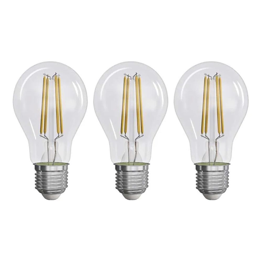 ZESTAW 3x LED Żarówka FILAMENT A60 E27/3,8W/230V 4000K Klasa energetyczna A
