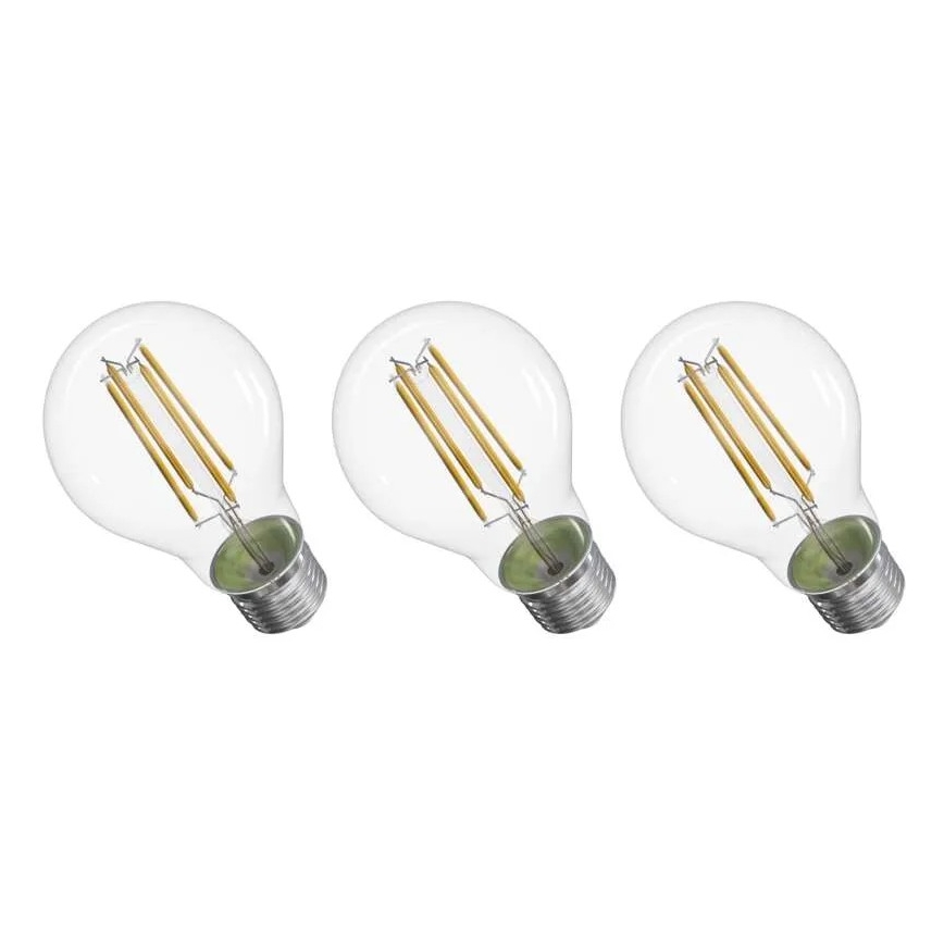 ZESTAW 3x LED Żarówka FILAMENT A60 E27/3,8W/230V 4000K Klasa energetyczna A