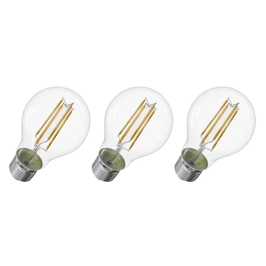 ZESTAW 3x LED Żarówka FILAMENT A60 E27/3,8W/230V 4000K Klasa energetyczna A