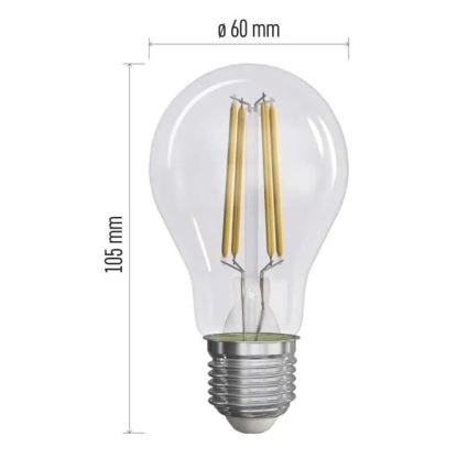 ZESTAW 3x LED Żarówka FILAMENT A60 E27/3,8W/230V 4000K Klasa energetyczna A