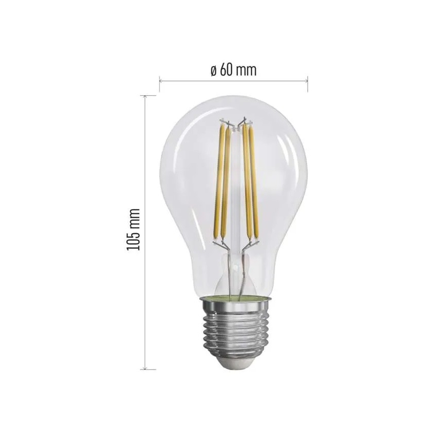 ZESTAW 3x LED Żarówka FILAMENT A60 E27/3,8W/230V 4000K Klasa energetyczna A