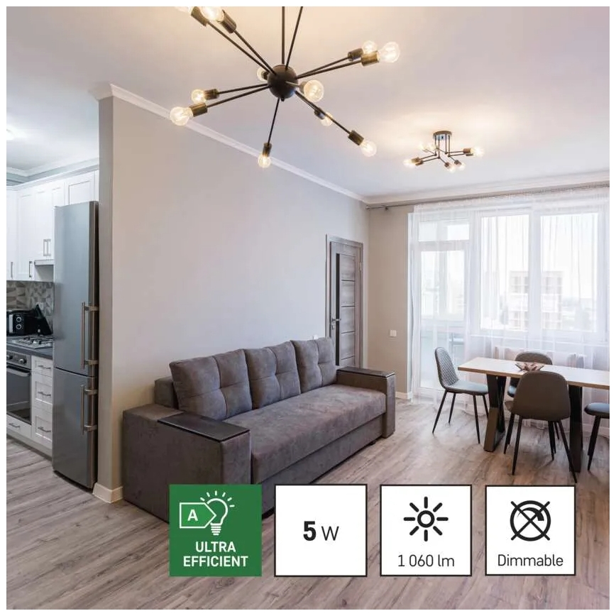 ZESTAW 3x LED Żarówka FILAMENT A60 E27/5W/230V 2700K Klasa energetyczna A