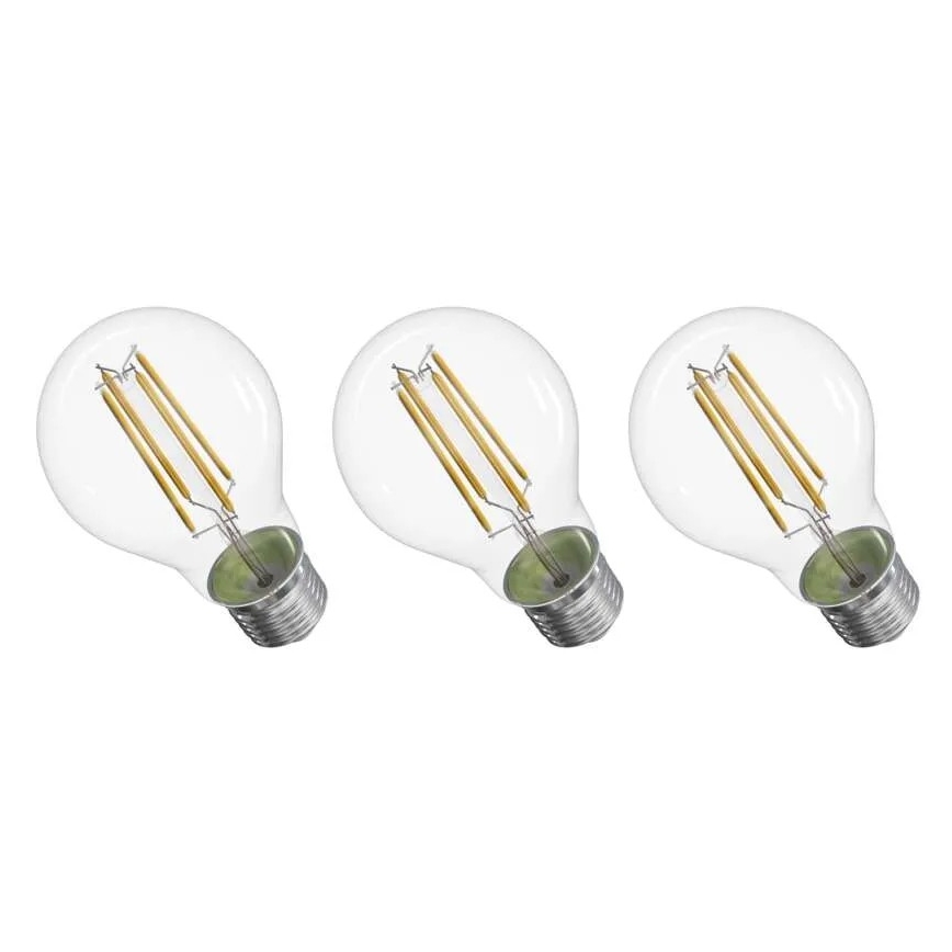 ZESTAW 3x LED Żarówka FILAMENT A60 E27/5W/230V 2700K Klasa energetyczna A