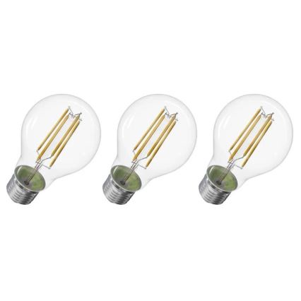 ZESTAW 3x LED Żarówka FILAMENT A60 E27/5W/230V 2700K Klasa energetyczna A