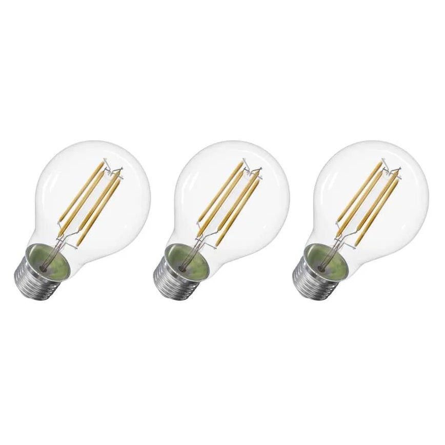 ZESTAW 3x LED Żarówka FILAMENT A60 E27/5W/230V 2700K Klasa energetyczna A