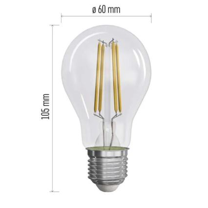 ZESTAW 3x LED Żarówka FILAMENT A60 E27/5W/230V 2700K Klasa energetyczna A