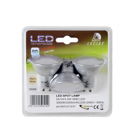 ZESTAW 3x LED żarówka GU10/3W/230V - Lucide 50412/13/31