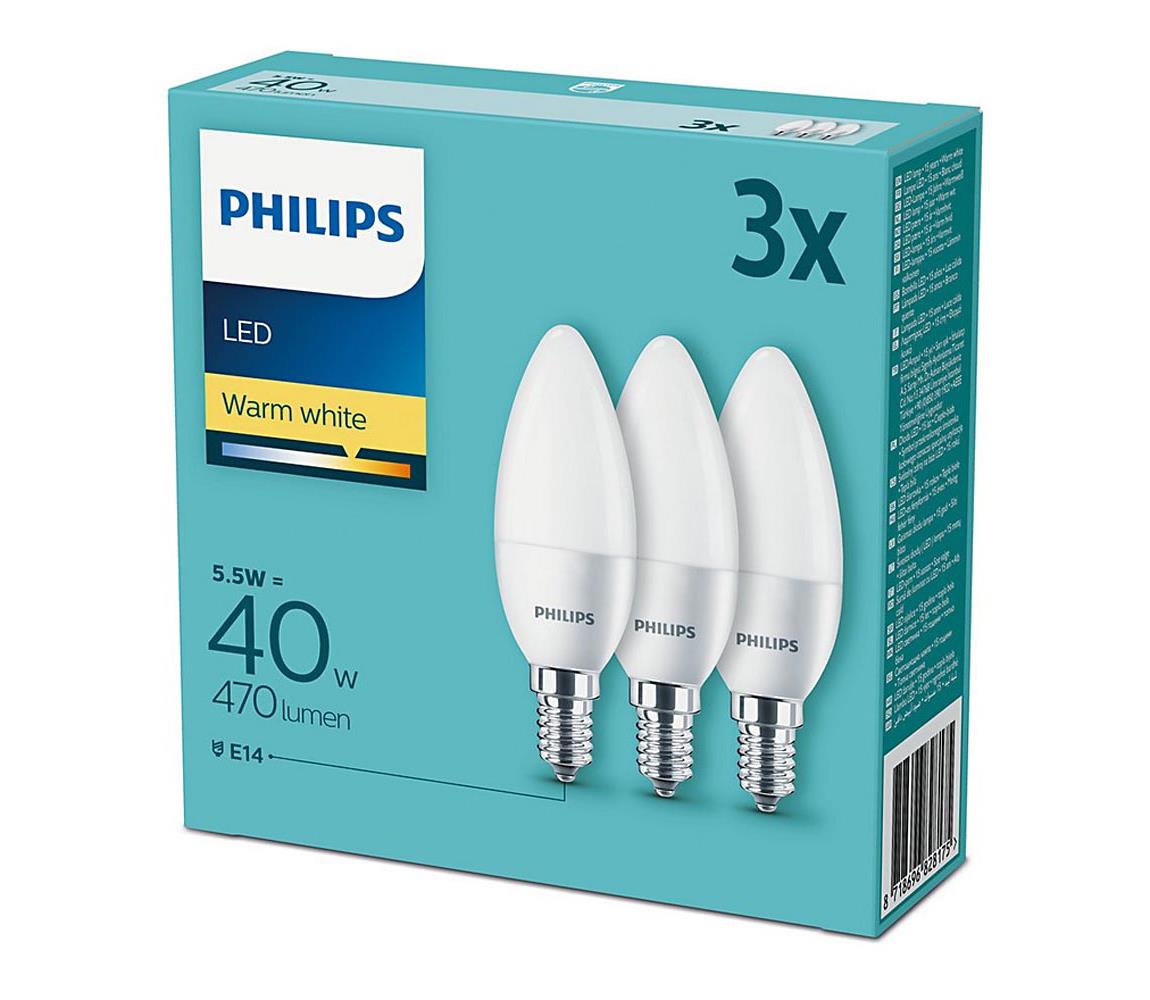 Zestaw 3x LED Żarówka Philips E14/5,5W/230V 2700K